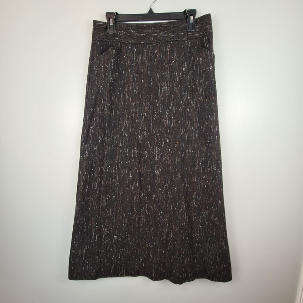 J.Crew Womens Wool Blend Tweed Midi Skirt Brown Size 6‎ Donegal A-Line Career